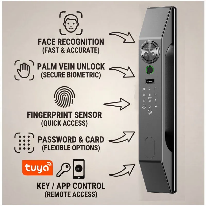 Multilingual Facial Recognitio - огляд і ціна Smart Door Lock Wifi