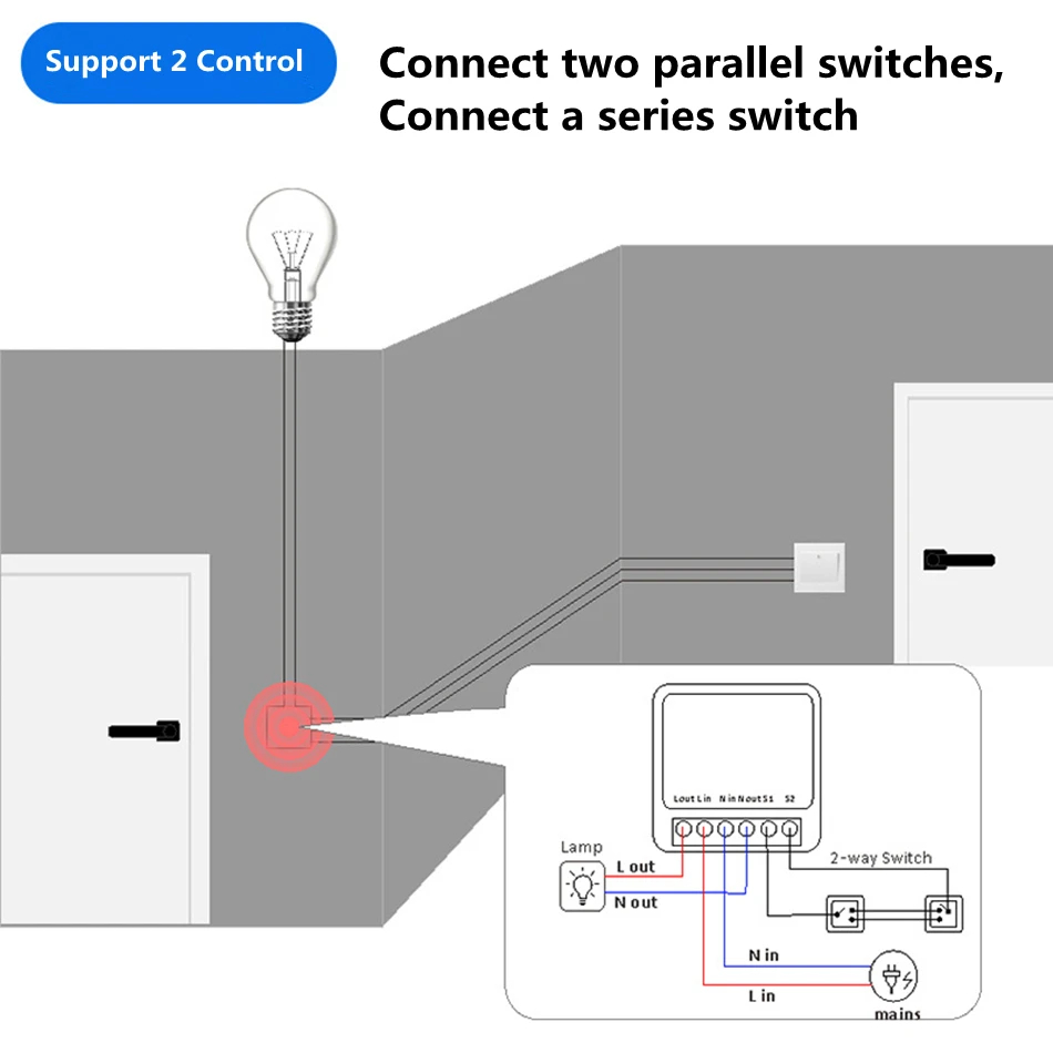 16A Two Way Control DIY WiFi M - огляд і ціна Smart Light Switch Wifi